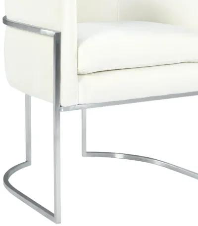 Giselle Cream Velvet Dining Chair Silver Leg