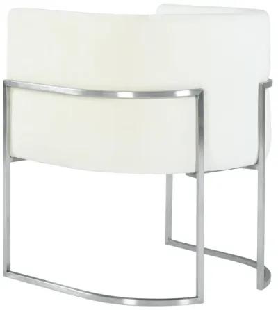 Giselle Cream Velvet Dining Chair Silver Leg