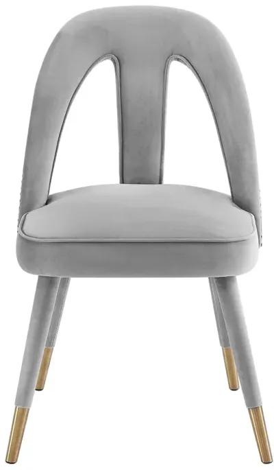 Petra Light Grey Velvet Side Chair