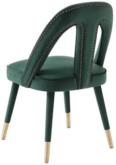 Petra Forest Green Velvet Side Chair