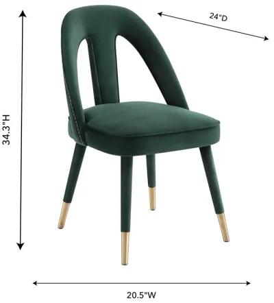 Petra Forest Green Velvet Side Chair