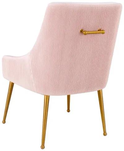 Beatrix Pleated Blush Velvet Side Chair