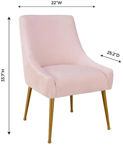 Beatrix Pleated Blush Velvet Side Chair