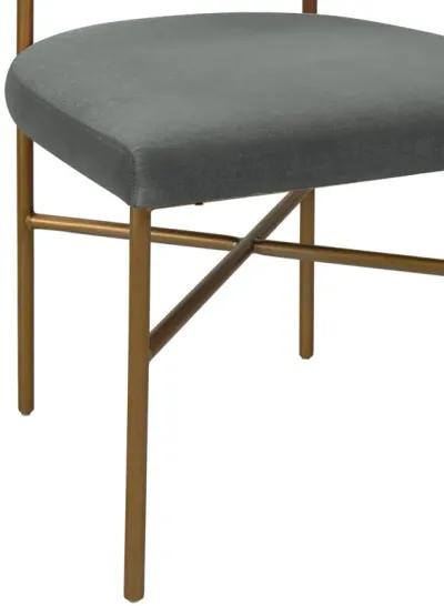 Kim Velvet Chair in Grey