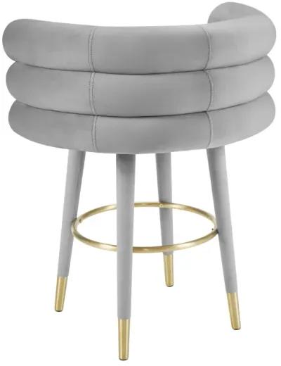 Betty Grey Velvet Counter Stool