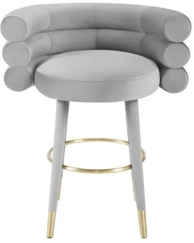 Betty Grey Velvet Counter Stool