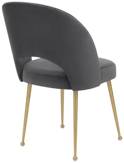 Swell Dark Grey Velvet Chair