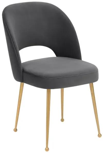 Swell Dark Grey Velvet Chair