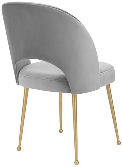 Swell Light Grey Velvet Chair