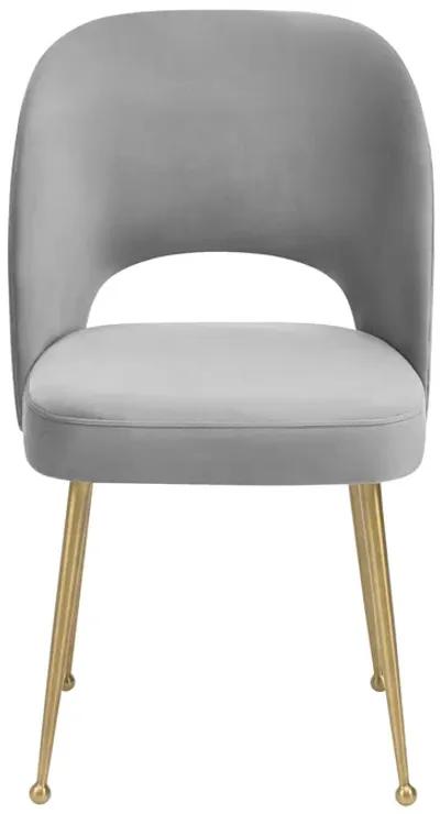 Swell Light Grey Velvet Chair