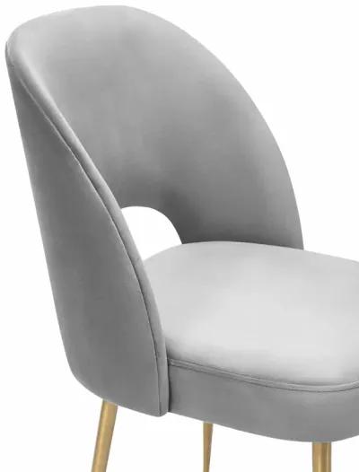 Swell Light Grey Velvet Chair