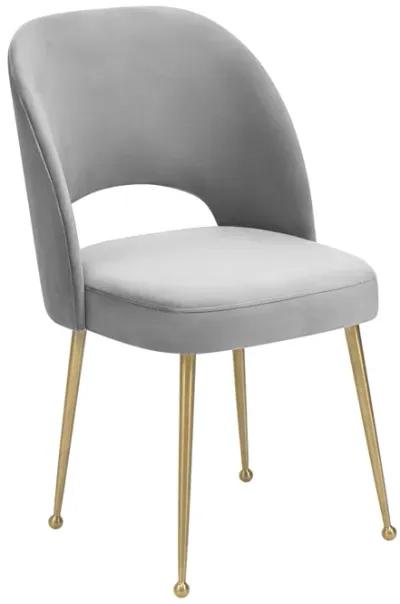 Swell Light Grey Velvet Chair