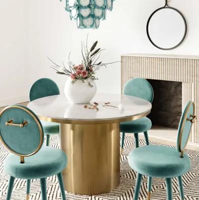 Kylie Sea Blue Velvet Dining Chair