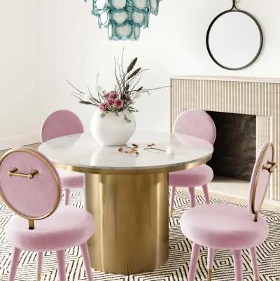 Kylie Bubblegum Velvet Dining Chair