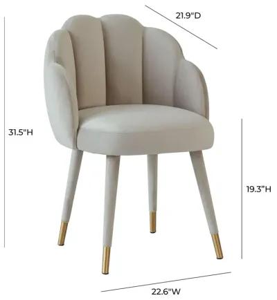 Gardenia Light Grey Velvet Dining Chair