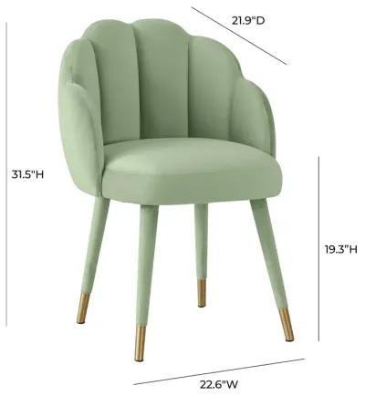 Gardenia Moss Green Velvet Dining Chair