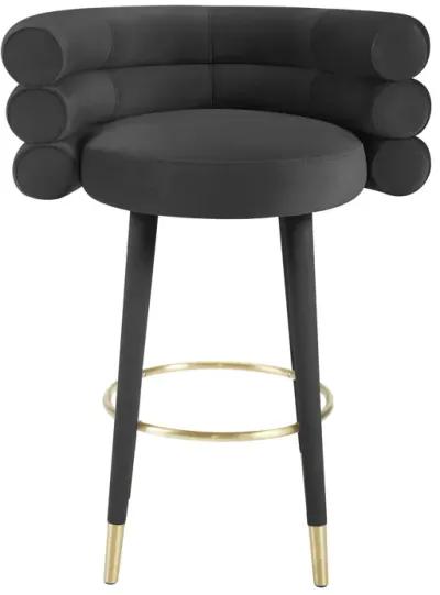 Betty Black Velvet Barstool