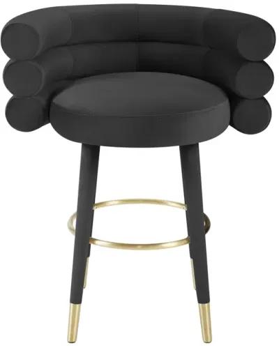 Betty Black Velvet Counter Stool