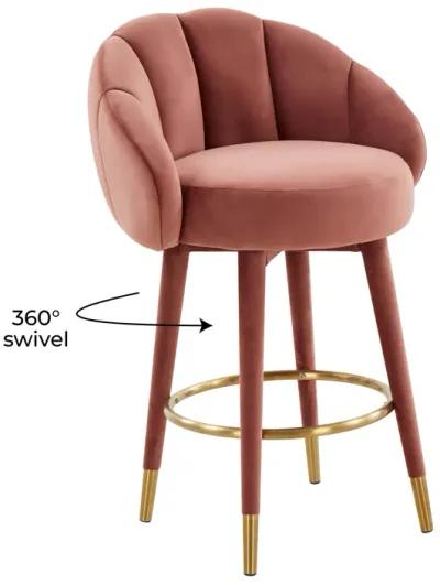 Myla Salmon Swivel Counter Stool