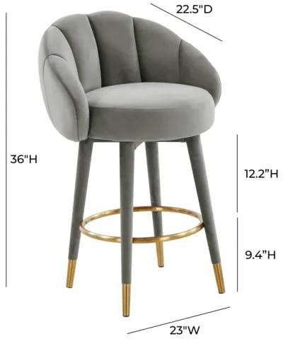 Myla Light Grey Swivel Counter Stool