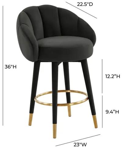 Myla Black Swivel Counter Stool