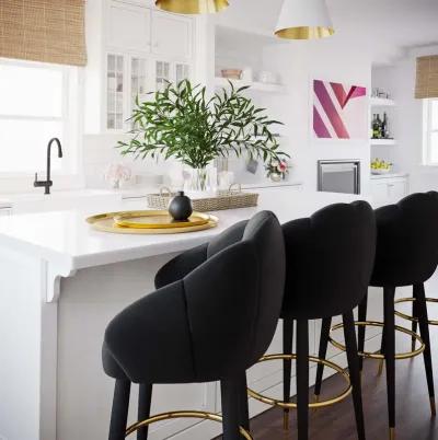 Myla Black Swivel Bar Stool