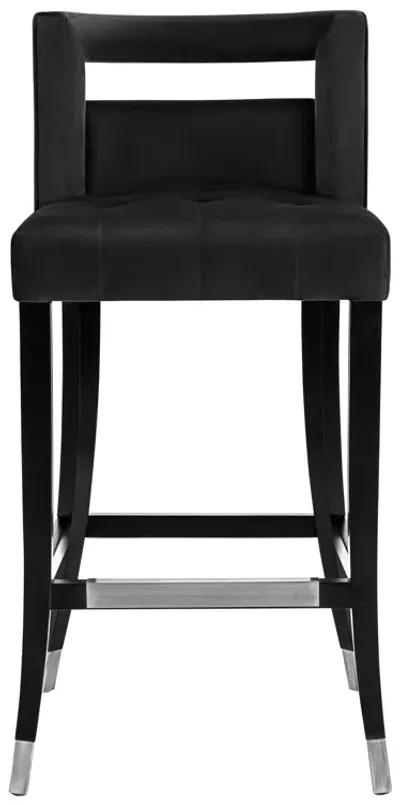 Hart Black Velvet Bar Stool