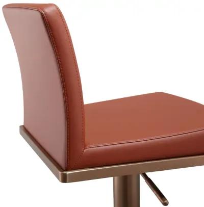 Sentinel Saddle Brown and Rose Gold Adjustable Stool