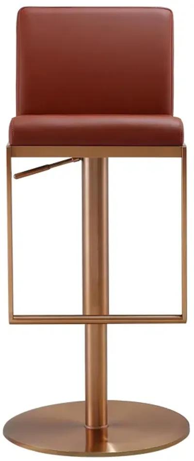 Sentinel Saddle Brown and Rose Gold Adjustable Stool