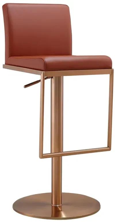 Sentinel Saddle Brown and Rose Gold Adjustable Stool