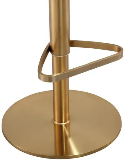 Astro White Performance Vegan Leather and Gold Adjustable Stool