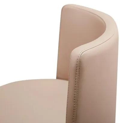 Loosha Cafe Au Lait Performance Vegan Leather and Rose Gold Adjustable Stool