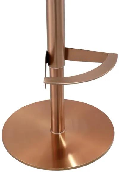 Loosha Cafe Au Lait Performance Vegan Leather and Rose Gold Adjustable Stool