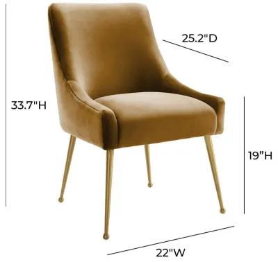 Beatrix Cognac Velvet Side Chair