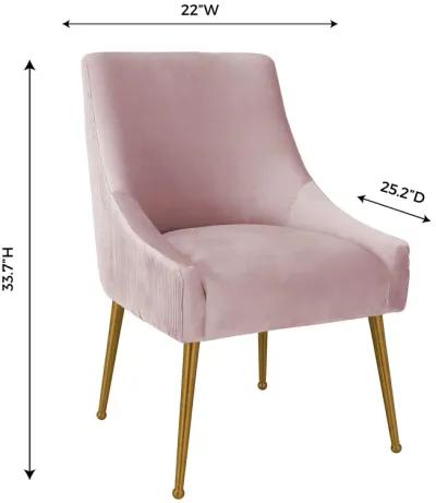 Beatrix Pleated Mauve Velvet Side Chair