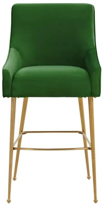 Beatrix Green Velvet Counter Stool - Gold Legs