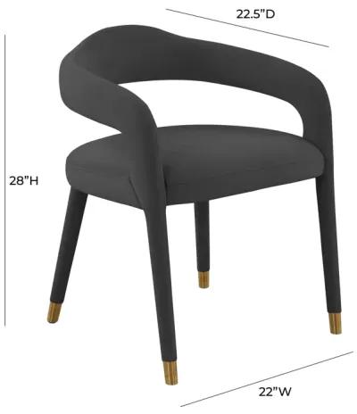 Lucia Black Velvet Dining Chair