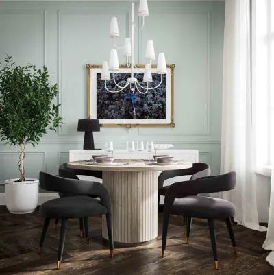 Lucia Black Velvet Dining Chair