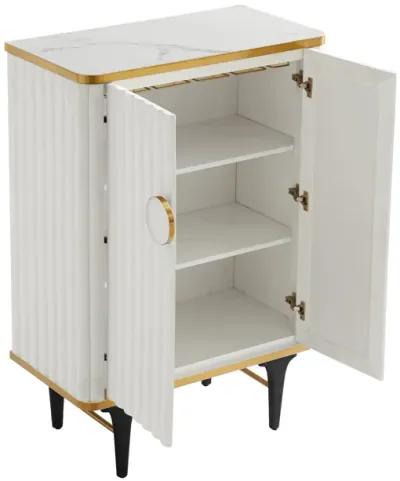 Cordoba Cream Velvet Bar Cabinet