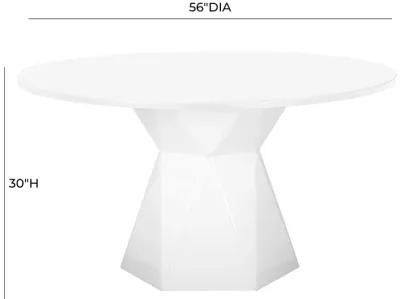 Iris White Glass Dining Table