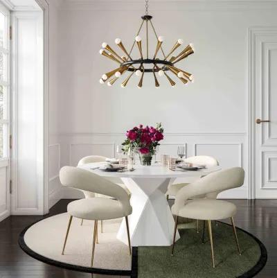 Iris White Glass Dining Table