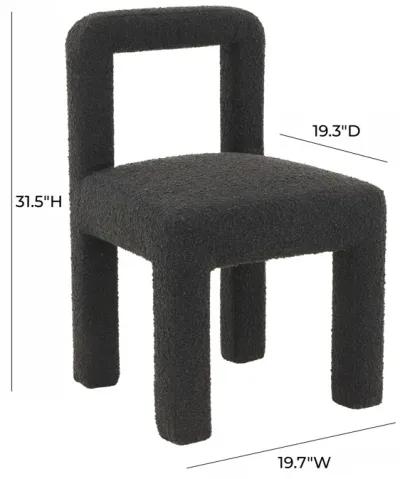 Hazel Black Boucle Dining Chair