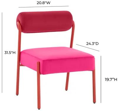 Jolene Hot Pink Velvet Dining Chair - Set of 2