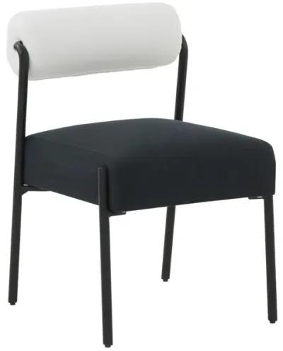 Jolene Cream and Black Performance Linen Dining Chair - Set of 2