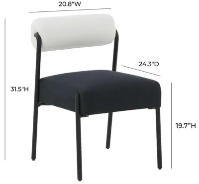 Jolene Cream and Black Performance Linen Dining Chair - Set of 2