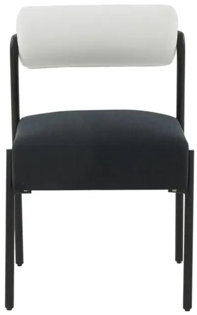 Jolene Cream and Black Performance Linen Dining Chair - Set of 2