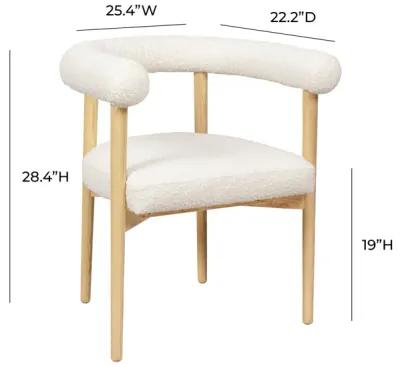 Spara Cream Performance Boucle Dining Chair