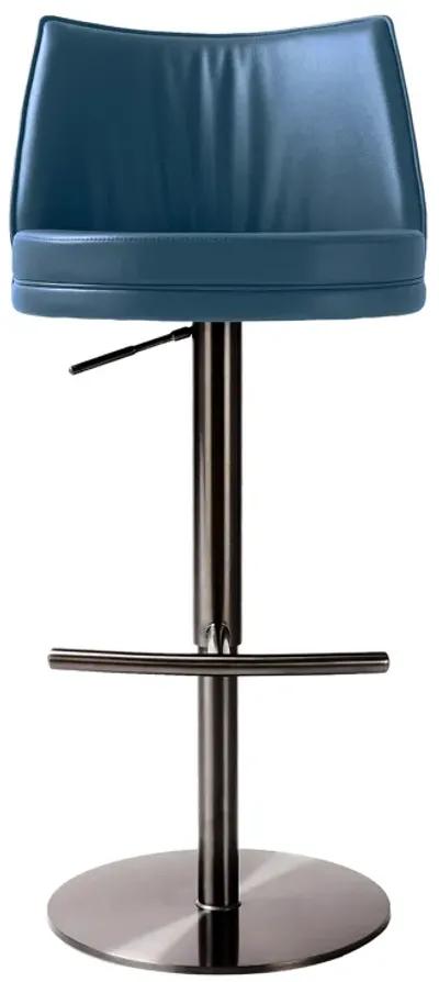 Gala Blue Performance Vegan Leather on Adjustable Stool