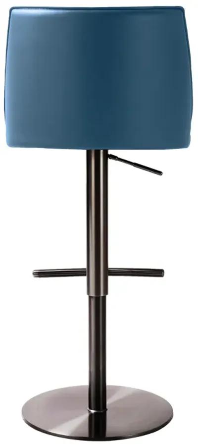 Gala Blue Performance Vegan Leather on Adjustable Stool