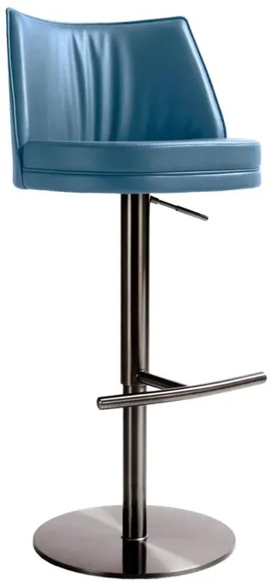 Gala Blue Performance Vegan Leather on Adjustable Stool